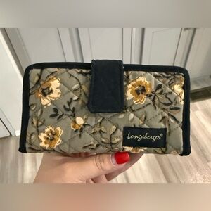 Longaberger Quilted Floral Accessory in Black and Tan vintage